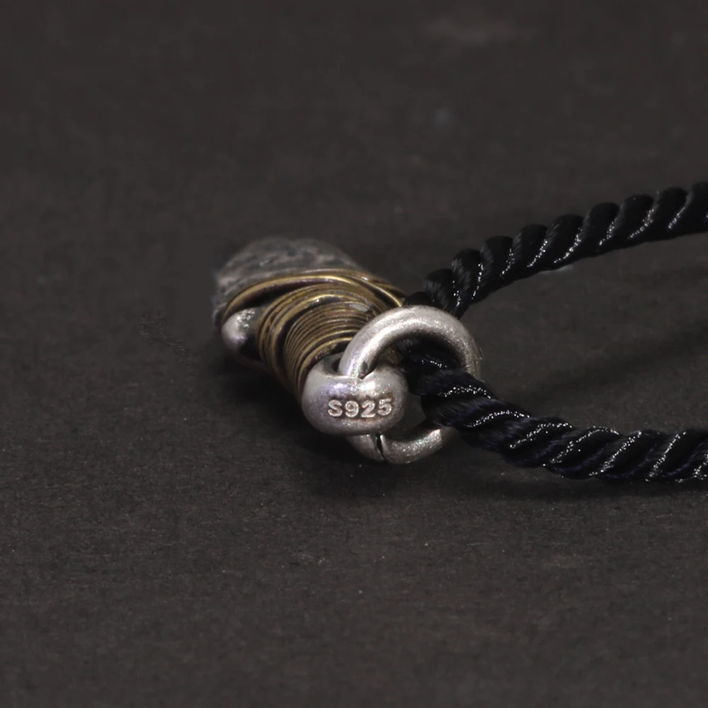925 Sterling Silver Viking Spearhead Pendant for Men and Women Handcrafted Wrapped Brass Wire Charm Accessories Making Jewelry