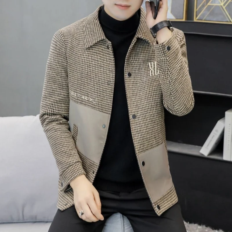 Autumn Winter New Fashion Long Sleeve Jacket Man High Street Solid Color Printing Zipper Pockets Outwear Plus Velvet Warm Tops