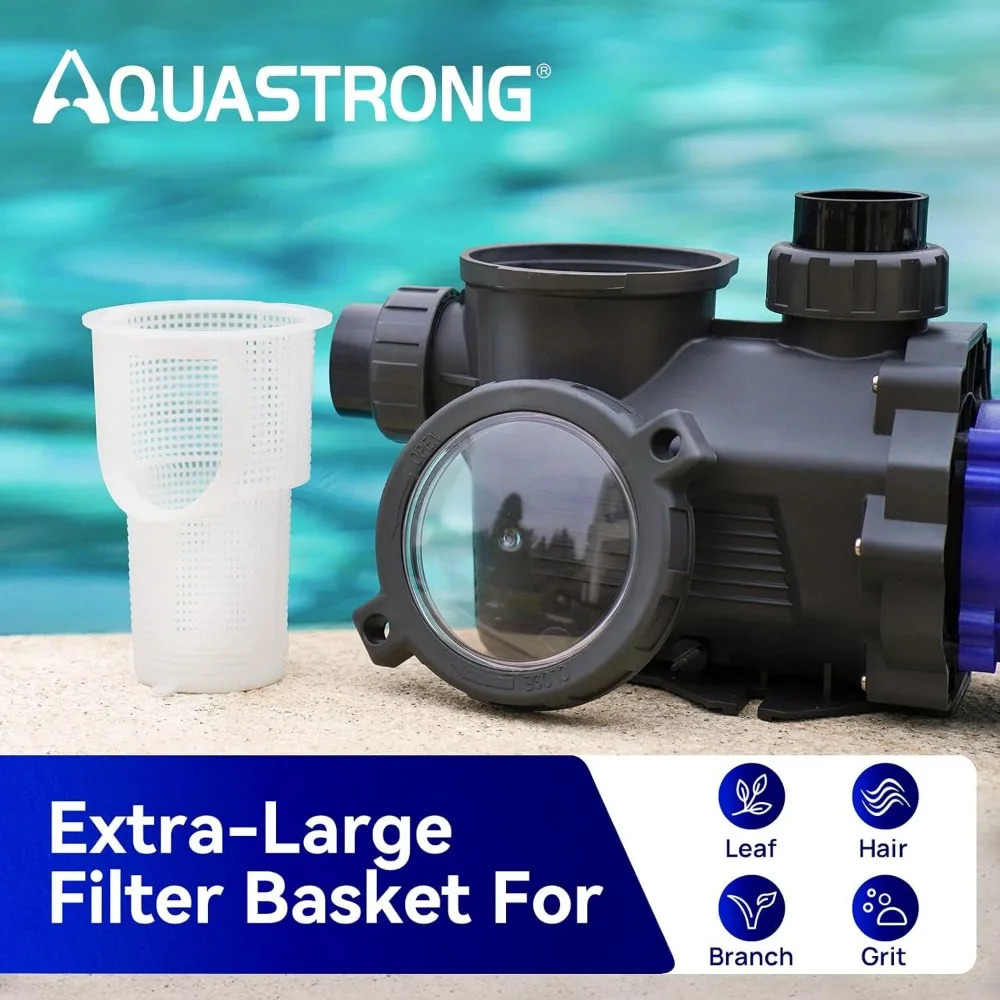 In/Above Ground Pool Pump, High Flow (with Timer, 2HP, 8917 GPH, 220V) 6