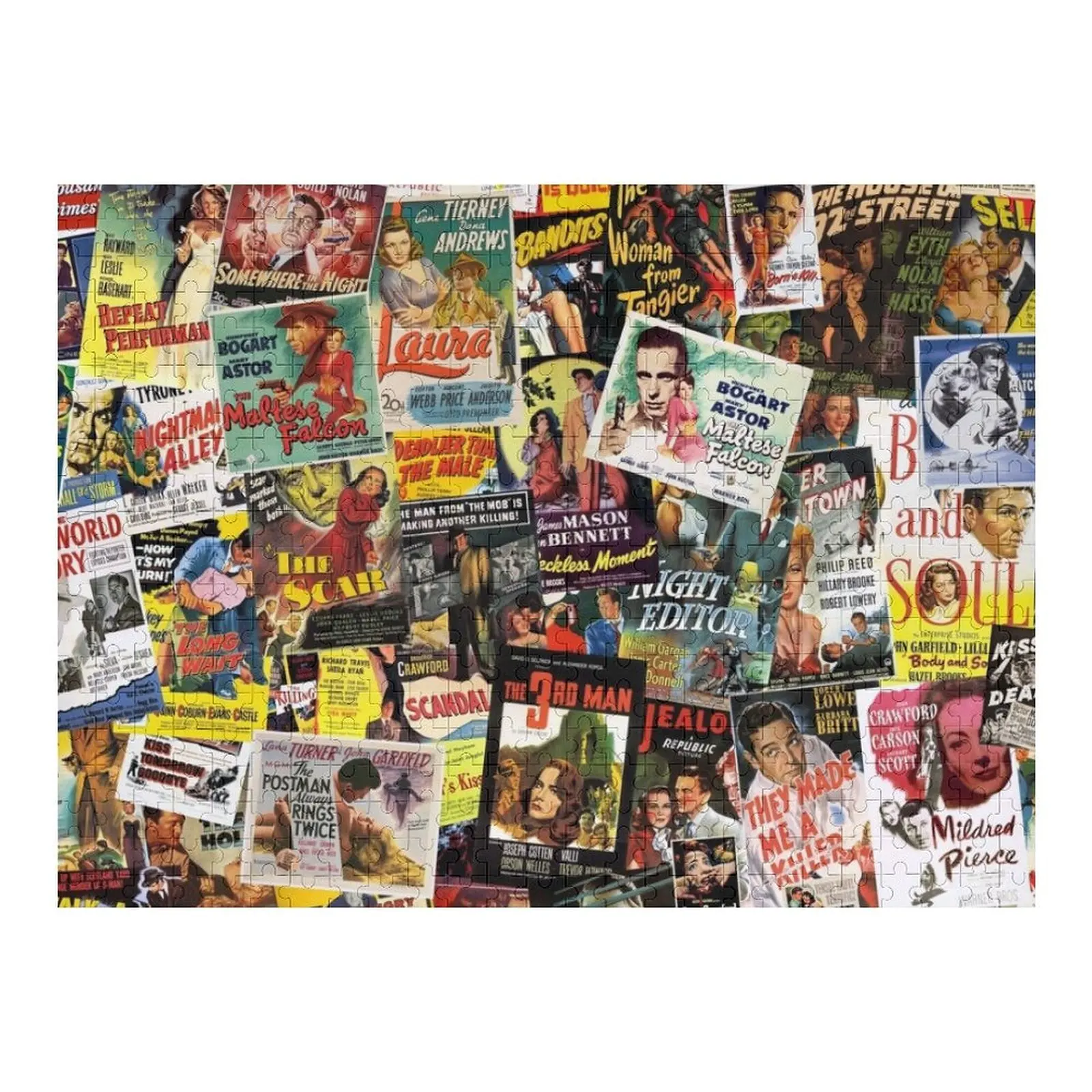 

Film Noir Poster Collage Jigsaw Puzzle Picture Custom Gift Custom Wooden Name Wooden Compositions For Children Puzzle