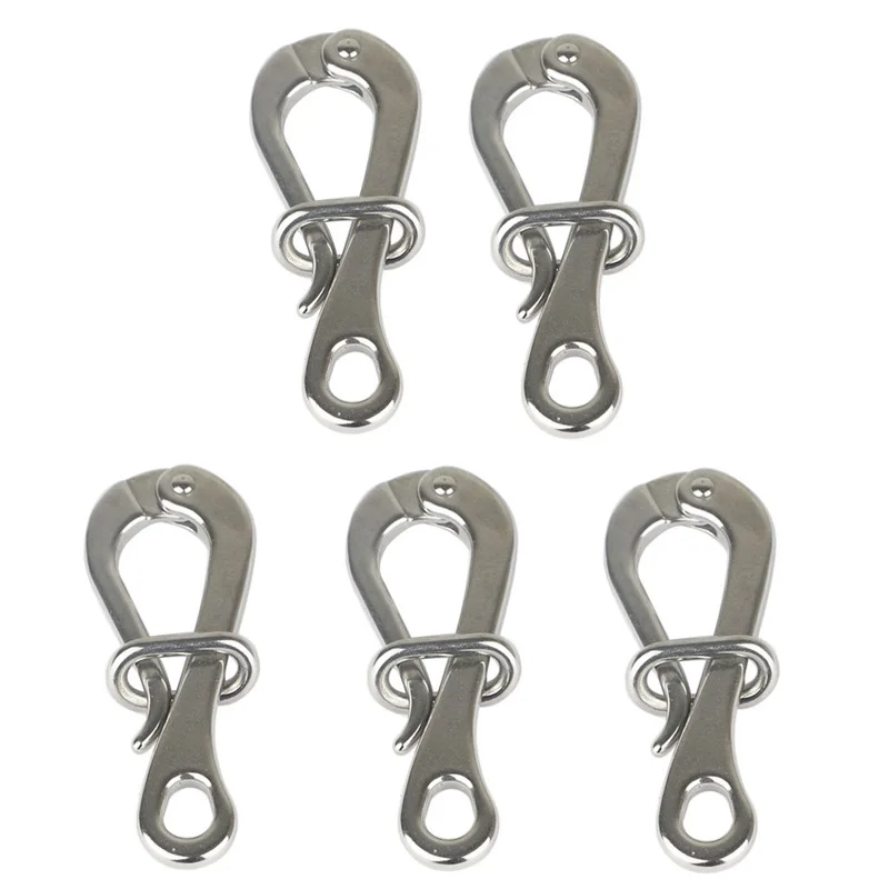 

5PCS 316 Stainless Steel 100mm Pelican Hook & Eye with Quick Release link Crane Hooks for Sailing Boat Yacht Accessories