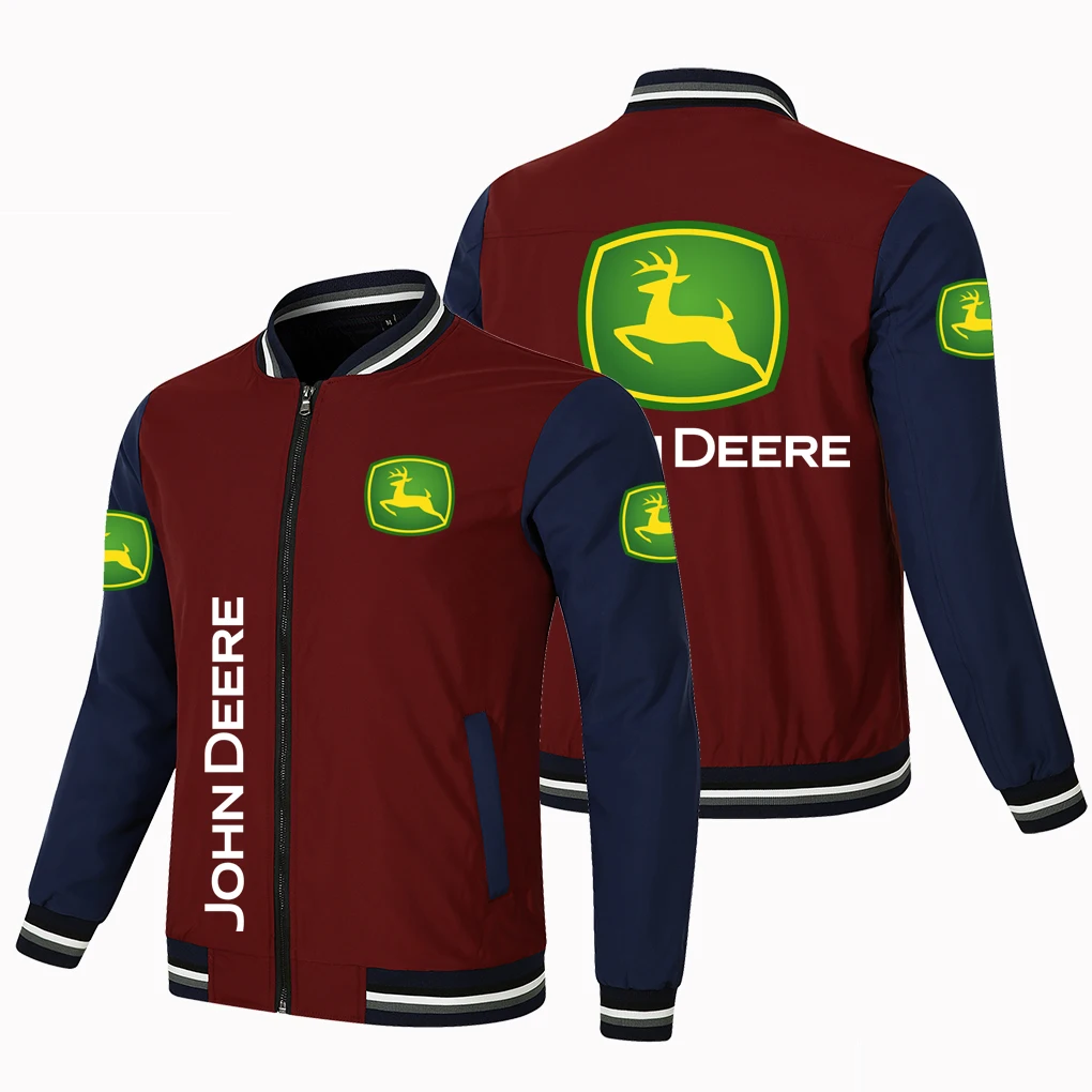 

Men's Tractor Logo Color Matching jacket, New Aviation Military Pilot Jacket, Outdoor Spring and Autumn Fashion Motorcycle Jacke