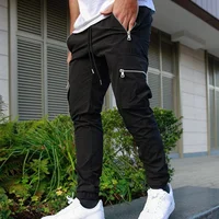 Boys spring and summer leisure fashion multi-pocket zipper clean version loose leg overalls 1