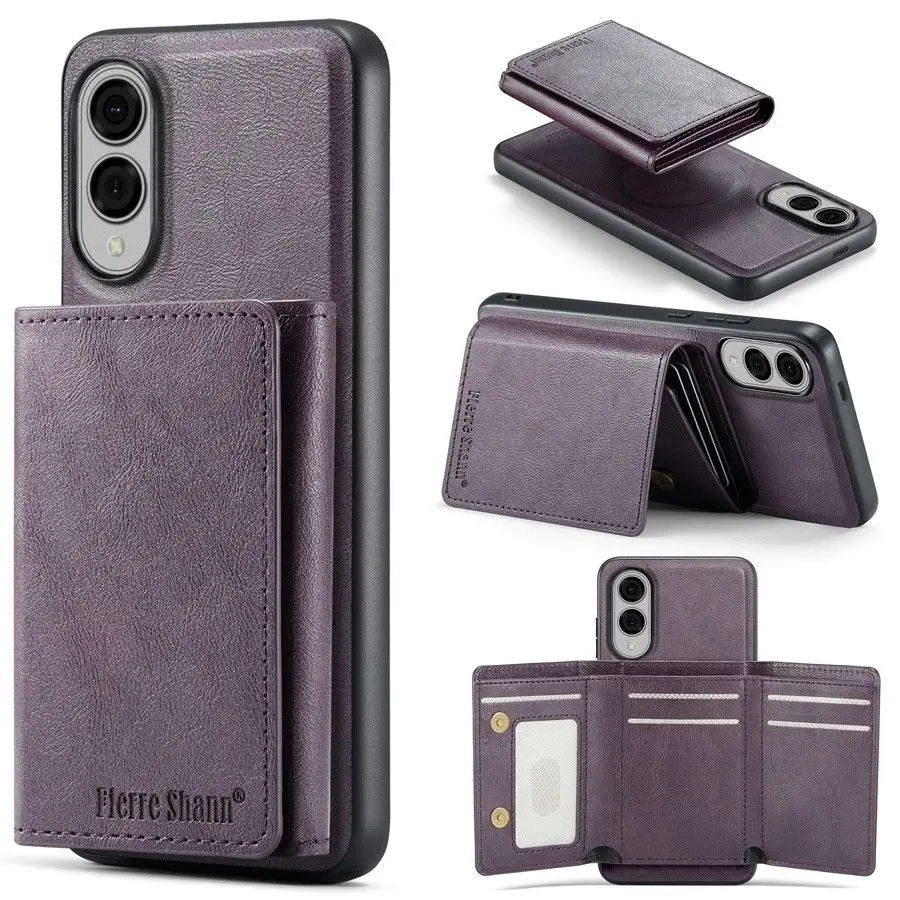 funda para smartphone Magsafe cartera para para Samsung Galaxy-funda de cuero desmontable con soporte para teléfono, funda de carga inalámbrica para Samsung Galaxy S25 edge S24 FE S23 Ultra S22 Plus » funda para smartphone Magsafe cartera para para Samsung Galaxy