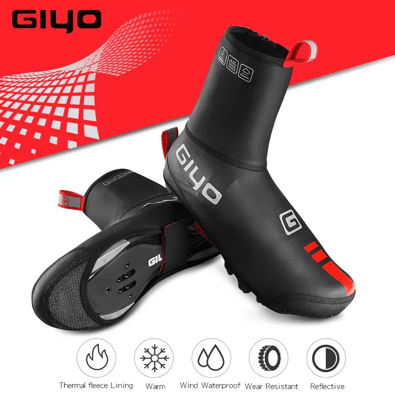 GIYO Thickened Shoe Cover Mountain Road Bike Comfortable Lock Heat Water/Wind Proof Anti-slip Outdoor Style Cycling Parts bicycle shoe covers