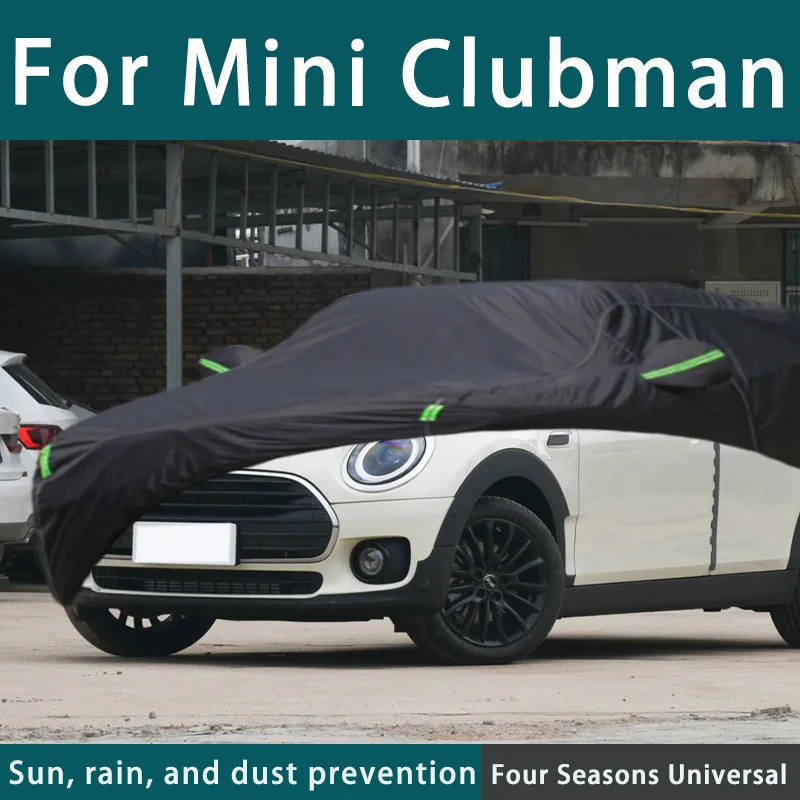 

For Mini Clubman 210t Full Car Covers Outdoor Sun Uv Protection Dust Rain Snow Protective Anti-hail Car Cover Black Auto Cover