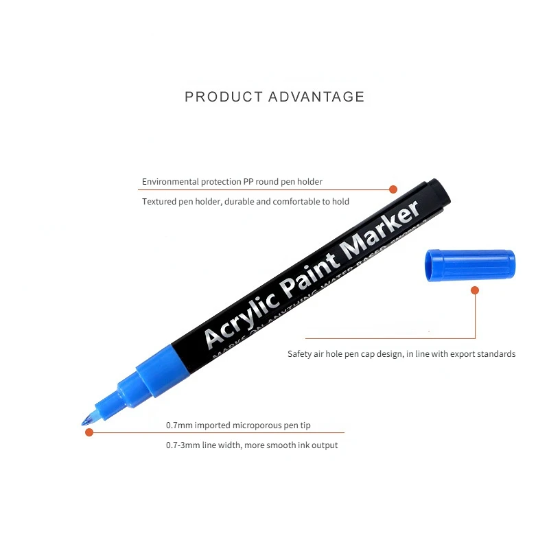 12/18/24 색 아크릴 마커 펜 세트 0.7MM 드로잉 DIY 무취 수성 페인트 브러시 네일 아트 페인팅 바늘 튜브 펜