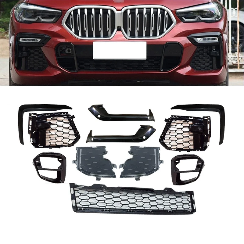 중앙 앞 범퍼 안개등 그릴 트림 베이스 플레이트 커버, 왼쪽 및 오른쪽, BMW G06 X6 M 스포츠 2020-2023