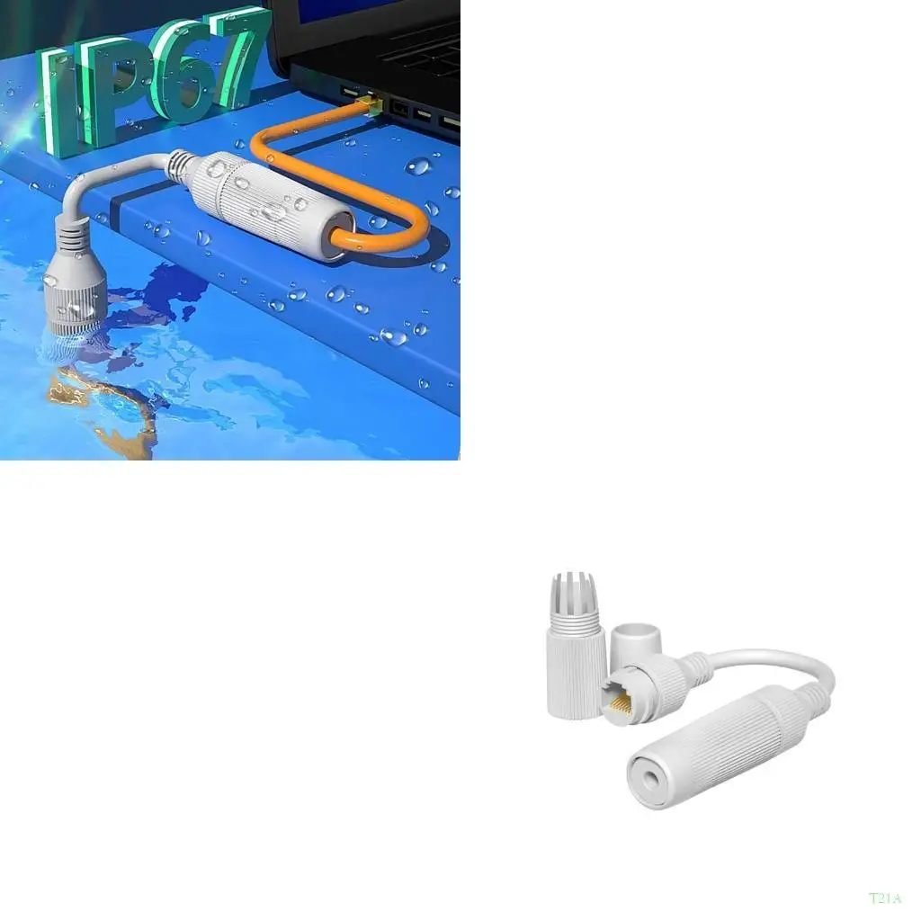 T21A RJ45 커플러 IP67 이더넷 네트워크 케이블 커넥터 직선형 헤더 광대..