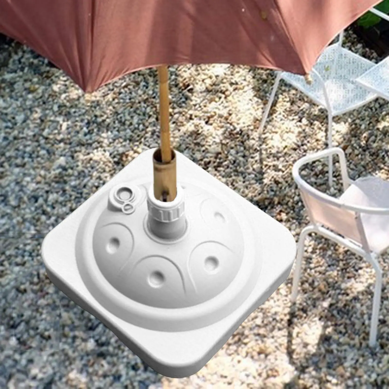 Fillable Umbrella Base Durable Square Free Standing Umbrella Stand Pole Holder for Yard Outdoor Poolside Beach Patio