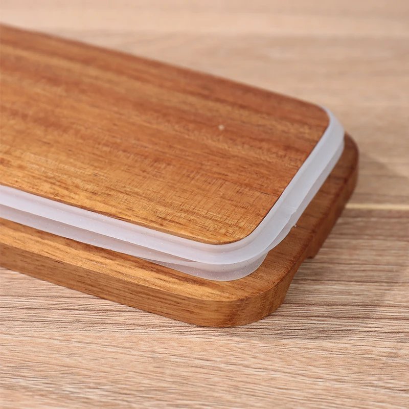 Black Butter Dish with Lid and Knife for Countertop Airtight Ceramic Butter Retainer with Acacia Wood Cover for Counter or Refrigerator Black Trim & Accessories