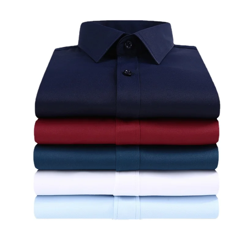 

Men Autumn winter Solid Color Business Long Sleeve Shirt Fashion Slim Work Shirt Male Brand Casual Clothes Large size tops S-8XL