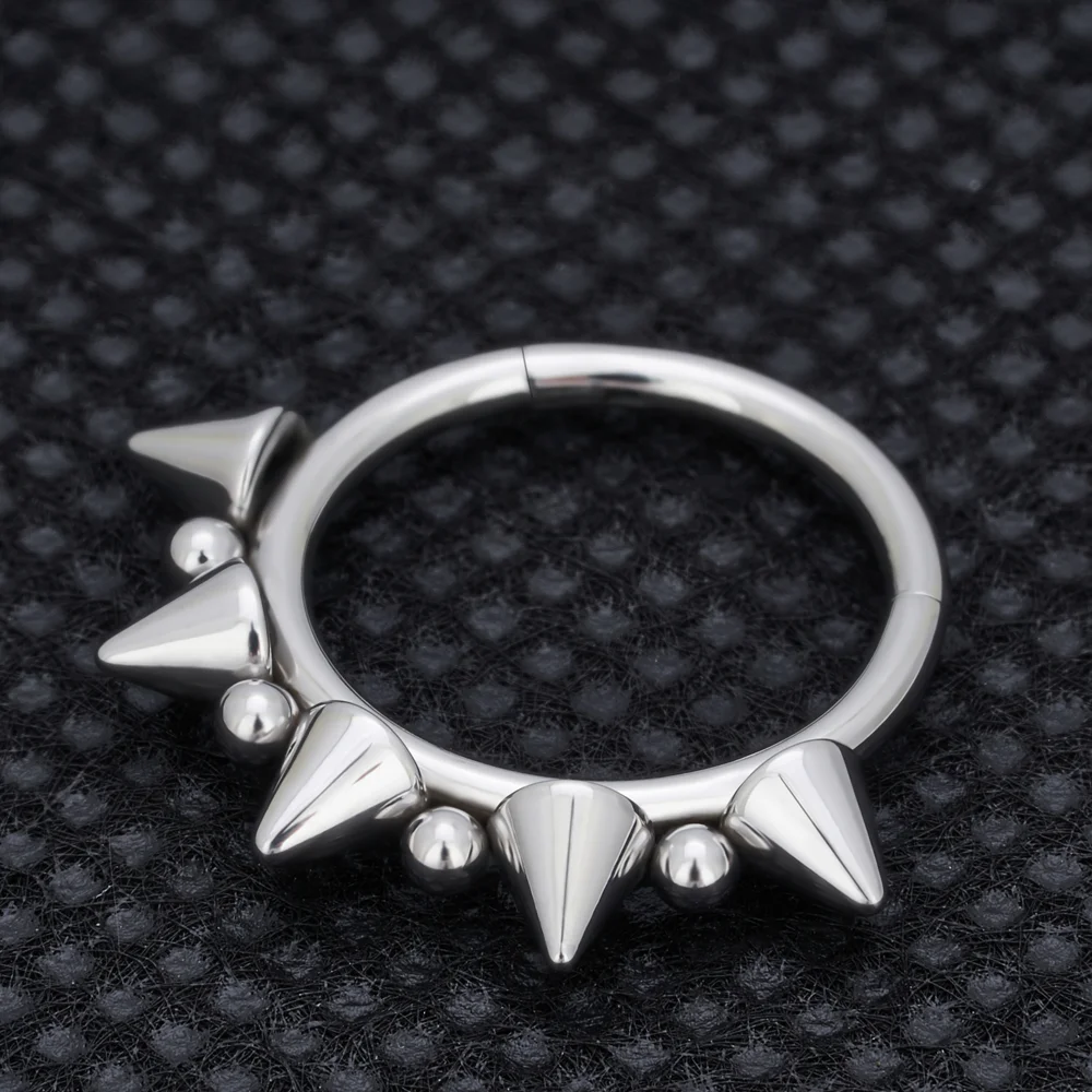 Ear piercing earring Belly button rings G23 Titanium Septum Nose Ring Cone Spike Horseshoe Circular Piercing Cartilage Earrings Helix Hinge Hoop Body Piercing Jewelry