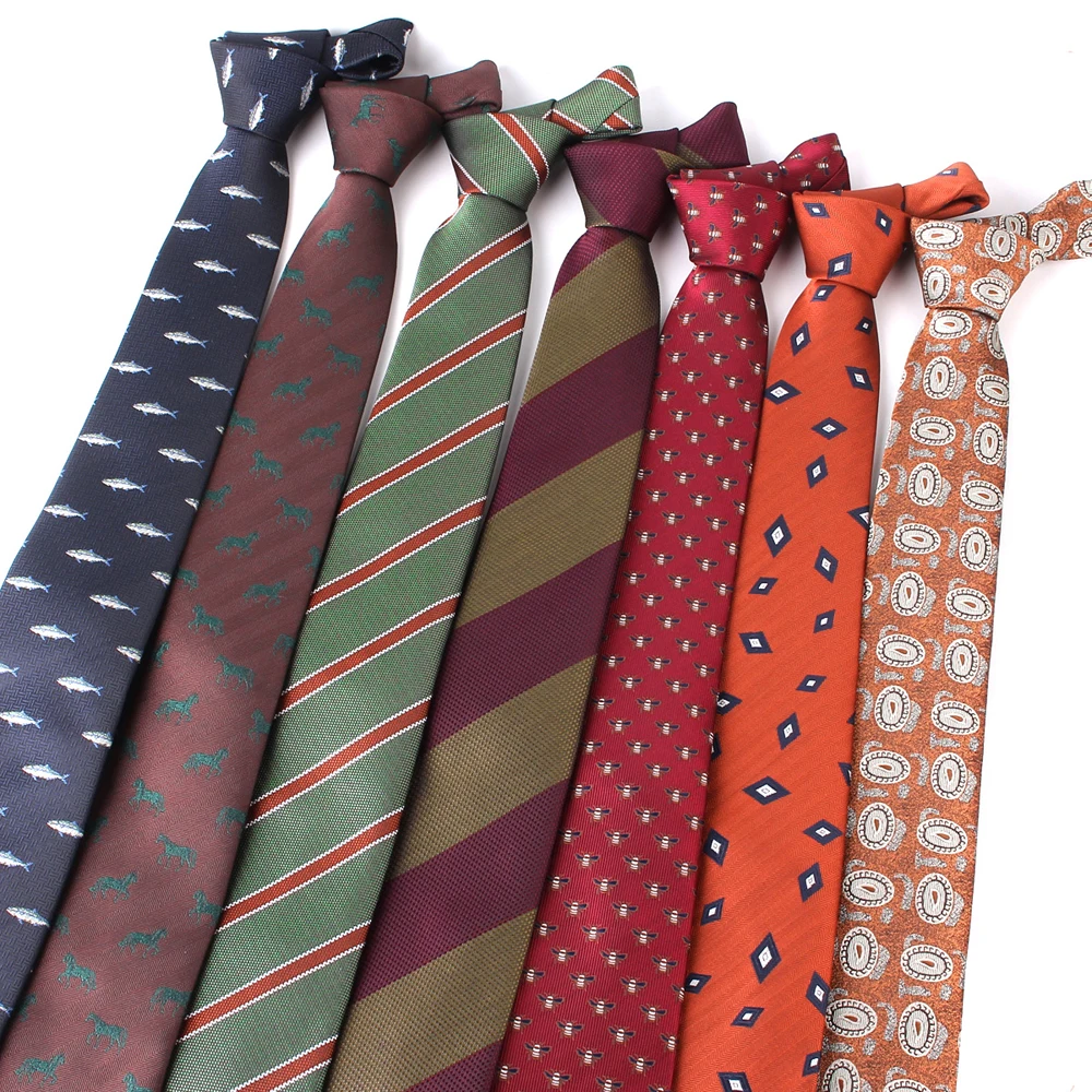 Animal Pattern Tie For Men Women Skinny Jacquard Neck Tie For Party Business Casual Fashion Neckties Suits Neck Ties For Gift fashion skinny neck ties casual plaid necktie for wedding business boys suits cotton tie slim men necktie gravatas