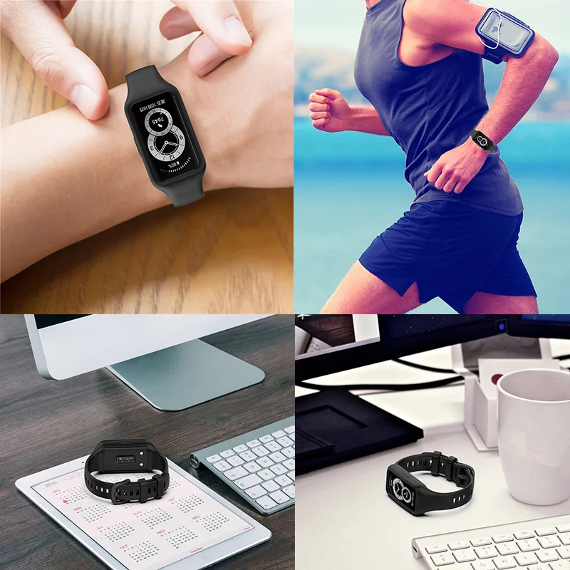 حزام سيليكون لهاتف Huawei Band 6 7 سوار معصم بديل...