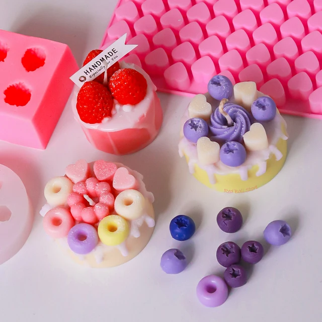 JJUNW 4-Piece Strawberry Silicone Molds – 3D Chocolate & Fondant Molds For Baking, Cake Toppers, Wax Making, Easy Release