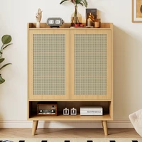 KOMHTOM Natural Rattan Shoe chest of drawers