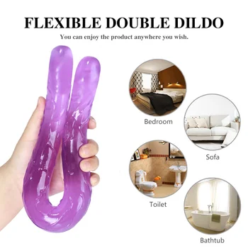 New 46 cm Long Double Dildo Big Size for Couples Lesbian Vagina Masturbation Anal Massage Anus Dilators Sex Toy Sexual Wellness 3