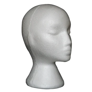 Deflection Doll Polystyrene Styrofoam Foam Model Stand Wig Hair Hat Headset White Mannequin Head Display Stand Rack Holder 1