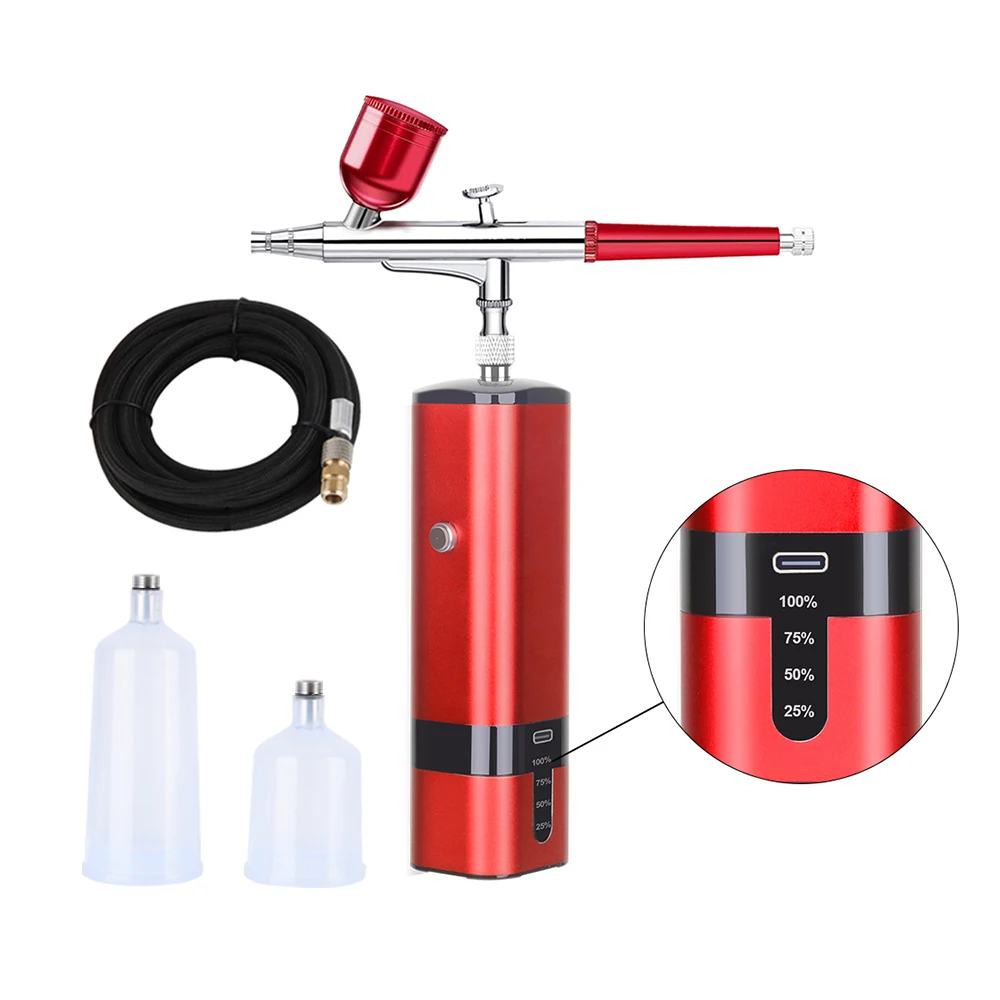 Professional Cordless Airbrush Compressor High Power Travel Beauty Care Nano Spray Art Car Air Brush Paint Pen Pneumatic Tool furutech flux 50 ncf power filter 30cm nano crystal rhodium plating nonmagnetic fi 50r ncf connector made in japan no box