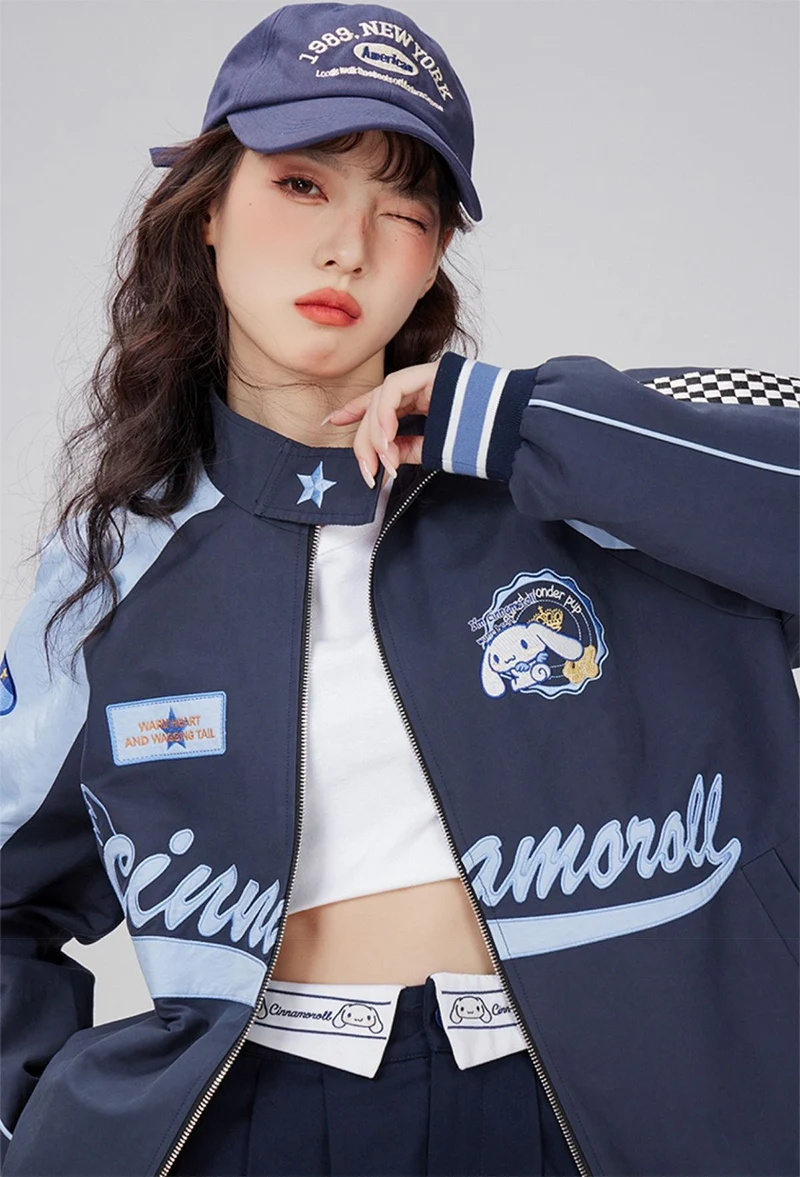 Cinnamonroll Wind Biker Punching Tops Loose Jacket anime overcoat