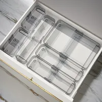1pc drawer with built-in cosmetic storage box divider Acrylic dresser desktop skincare organizer shelf 1