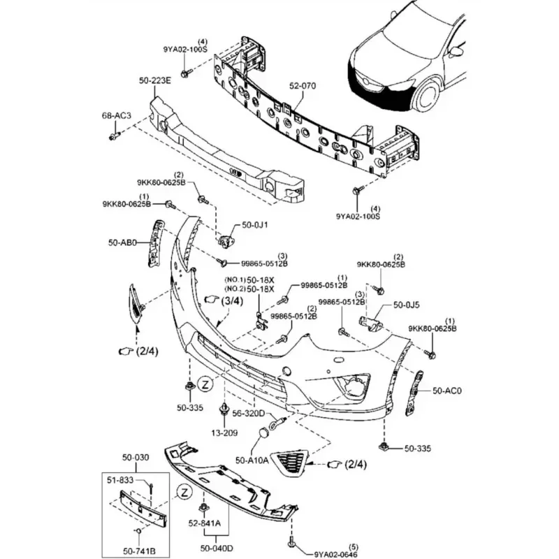 Copertura Per Gancio Traino Anteriore Mazda MX-5 Miata 2016-2021 - Nero ABS | Sostituzione Diretta - Foto 5