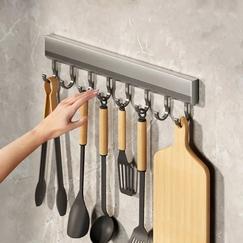 

Clothes Hooks Storage Hook Hanging Robe Adjustable Towel Hanger Punch-free Kitchen Key Holder Wall Mounted Bathroom Door