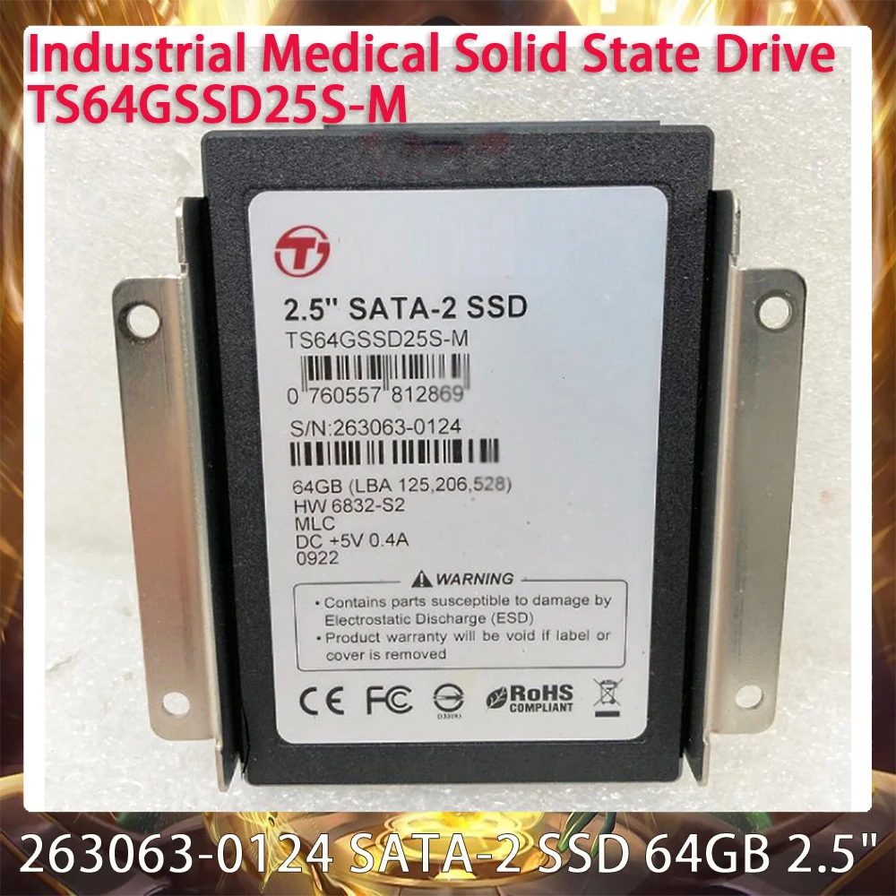 

TS64GSSD25S-M For Transcend 263063-0124 SATA-2 SSD 64GB 2.5" Industrial Medical Solid State Drive Works Perfectly Fast Ship