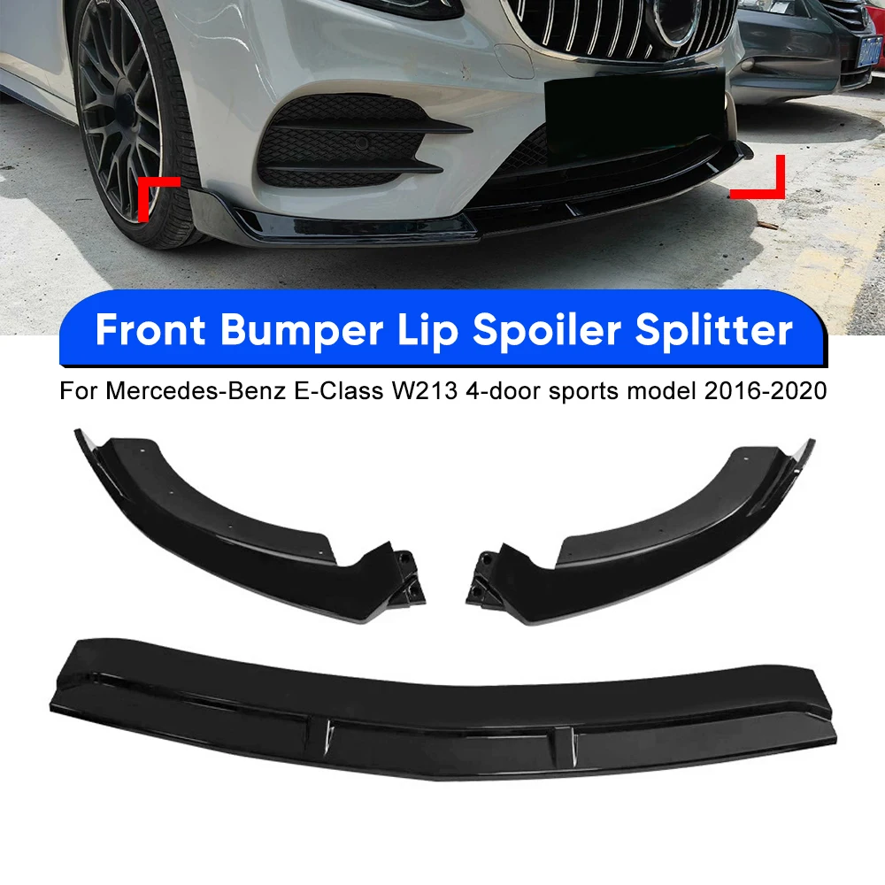 Frontspoilerlippe 3-teiliger Splitter Sportlicher Bodykit für Mercedes-Benz E-Klasse W213 4-Türer Sport 2016-2020 – Detail 1