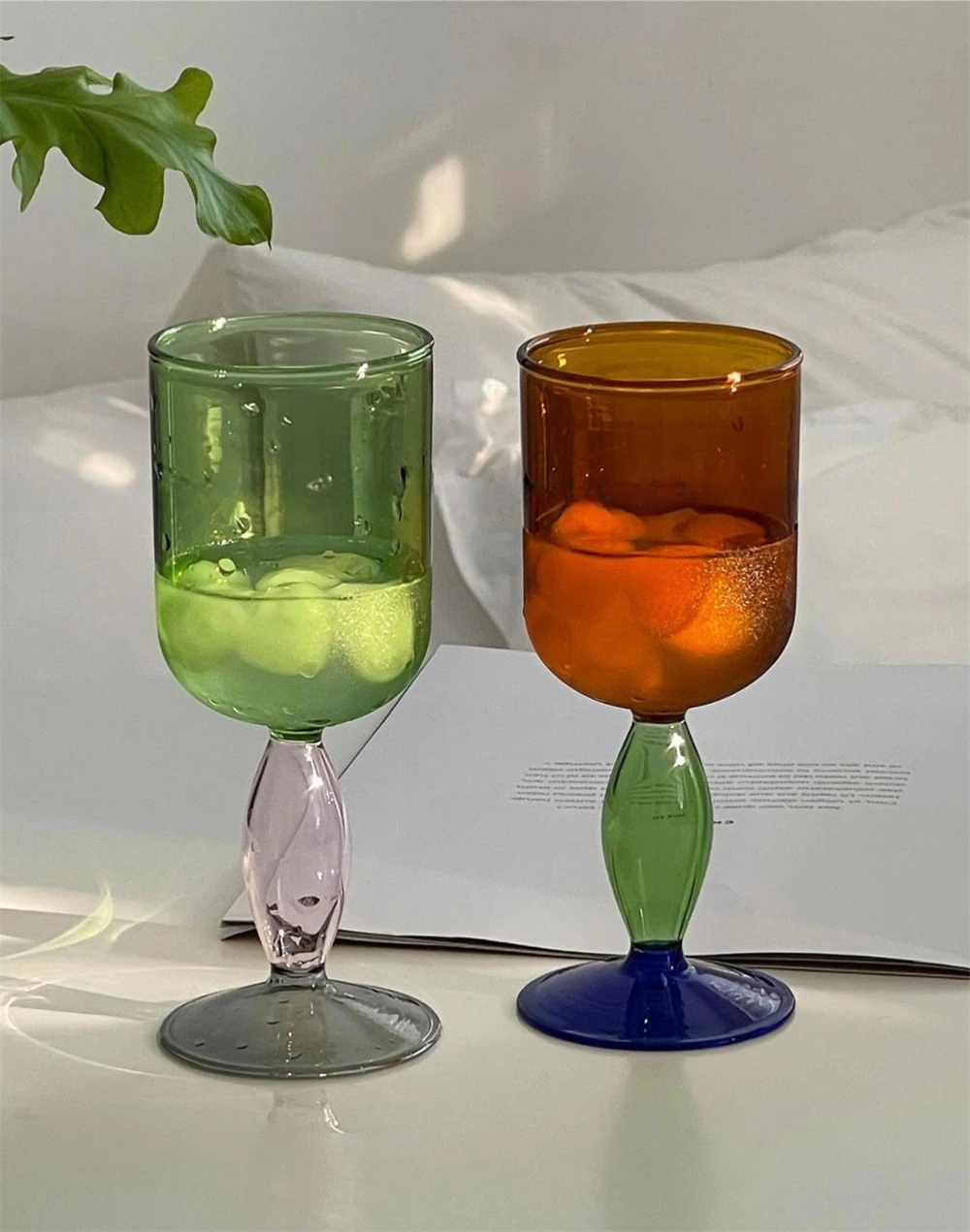 Modern Simple Color-matching Wine Glass Fresh Household High