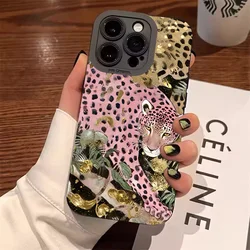 Leopard Print Floral Phone Case Cover for S22 Ultra (3)