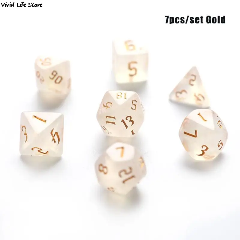 Enchanting Iridescent Glitter Polyhedral Dice Set