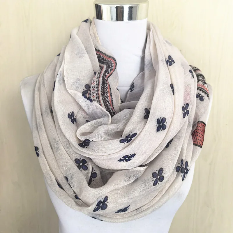 thumbnail image 1 of Nuevas bufandas con estampado de flores de viscosa Match Ipek Esarp, bufandas con lazo, bufandas infinitas con flores para mujer, bufandas de primavera, bufandas con aros calientes para mujer, 1 of 5