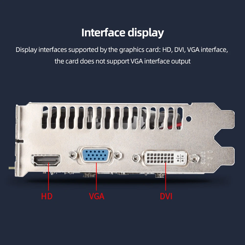 Placa Gráfica de Jogos de Computador com Ventilador pc Desktop 128 Bit Pci-e2.016x Ddr3 4gb Gt730 - Imagem 4