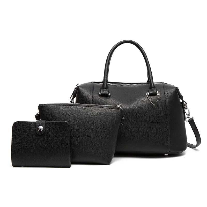 

Large Capacity Women Pu Leather Handbags Tote Bags Fashion Ladies 3 Pieces Set Shoulder Bag Designer Female Travel Messenger Bag