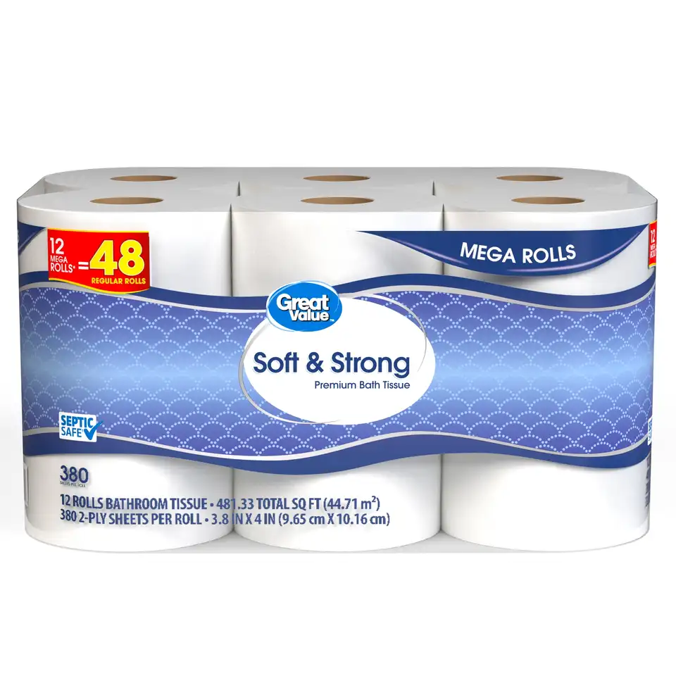 Premium Soft Strong Toilet Paper 12 Mega Rolls