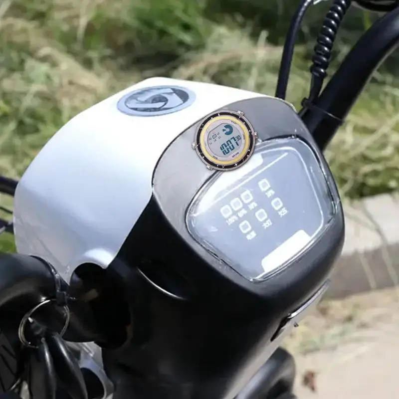 Motorfiets Digitale Klok Waterdichte Stick-On Motor Mount Horloge Lichtgevende Wijzerplaat Klok Voor De Meeste Motorfietsen Suvs Auto 'S