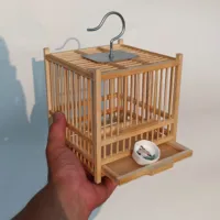 Grasshopper Cage, Bamboo Single Grid, Pure Handmade Bamboo Woven Cage, Classic Insect Crawling Tool with Drawer 1