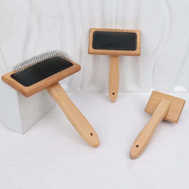 Shedding Brush Wood Handle Comb PAWS AND CLAWS PLACE