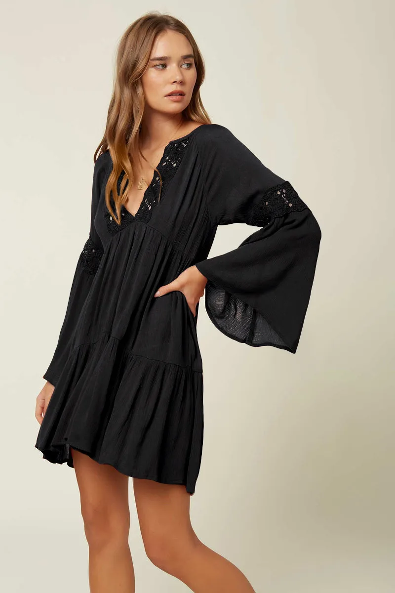 Bohemian Casual Summer Beach Dress Solid Tunic Summer Women Beach Wear Sexy V Neck flare Long Sleeve Mini Dresses
