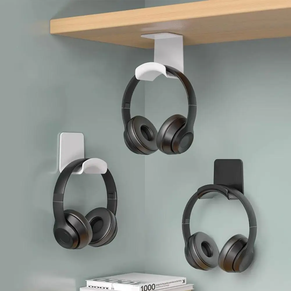 Universal-Headphone-Stand-Adhensive-Plastic-Wall-Mount-Hanger-Under ...