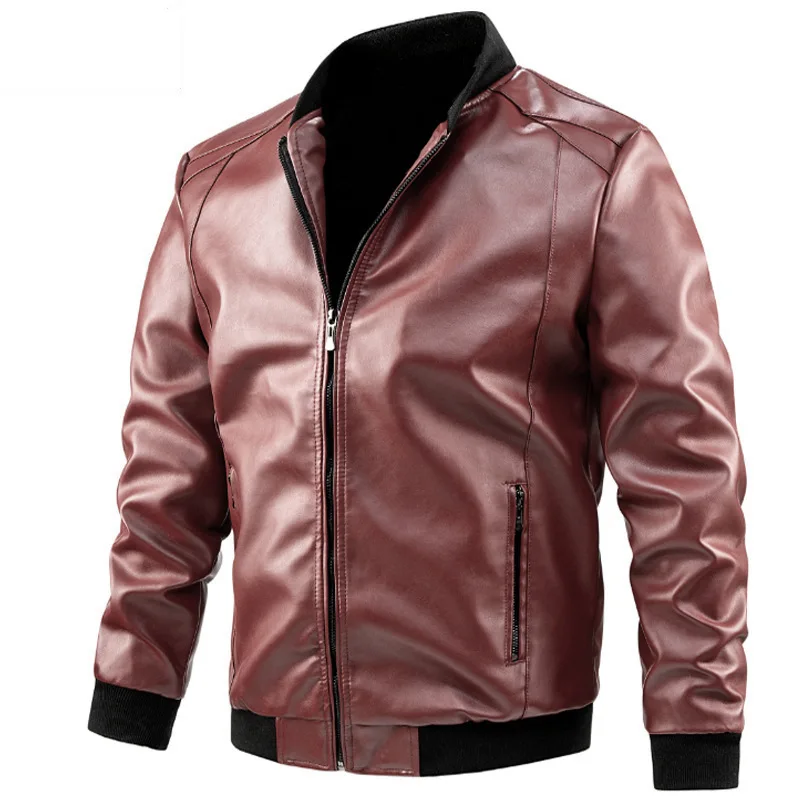 

Boys Brown PU Leather Motorcycle Biker Jacket 7xl 8xl 5xl 6xl Oversized Faux Leather Zip Up Coat Men Casual Male Blue Outerwear