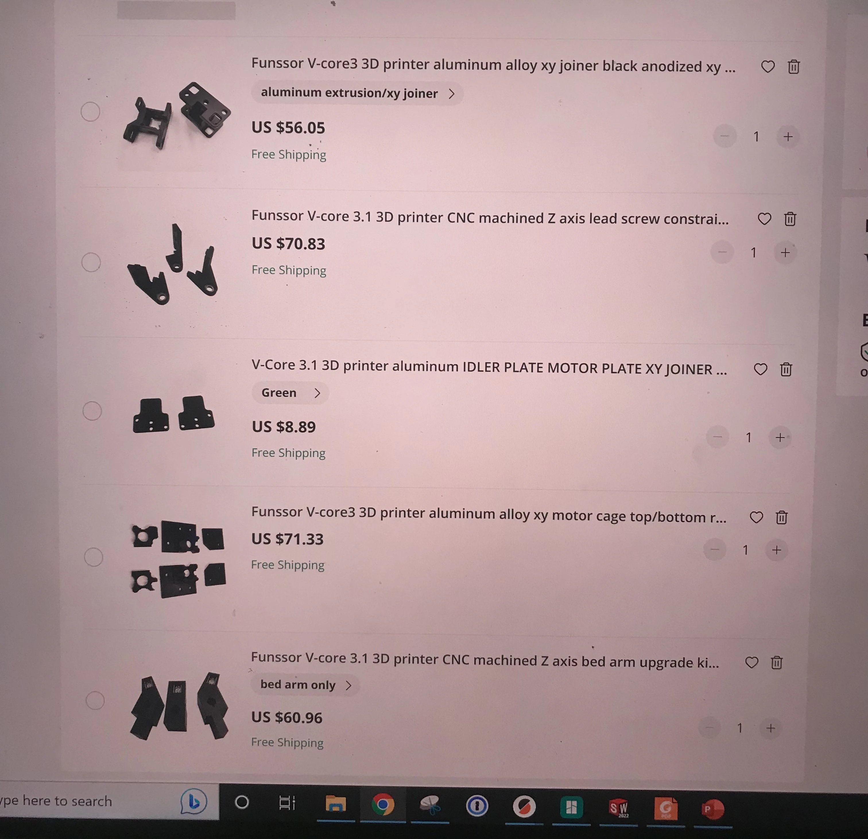 Custom Order Image V core3.1 CNC parts plus V Core 3.0 to 3.1 3D printer Upgrade kit AliExpress