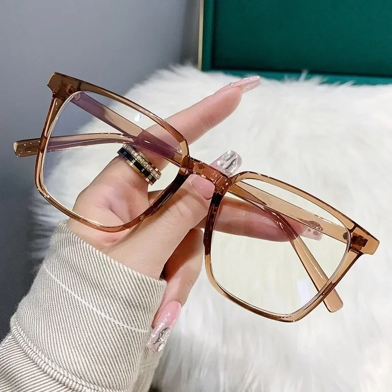 Luxury Women's Square Myopia Glasses High Definition Minus Eyeglasses Diopter Unisex Anti-blue Light Prescription Near Sight 3
