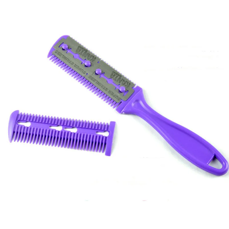 1pc Hair Cutting Comb Hair Brushes With Razor Blades Hair Hair Brush Women Trimmer Barber Tool 1pc Hair Cutting Comb Hair Brushes With Razor Blades Hair Hair Brush Women Trimmer Barber Tool