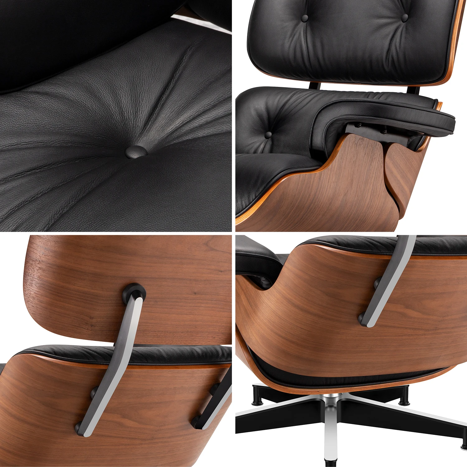 CORX Designs - Eames Mid-Century American Lounge Chair and Ottoman by Herman Miller | Genuine Leather | Walnut & Palisander Wood - Review