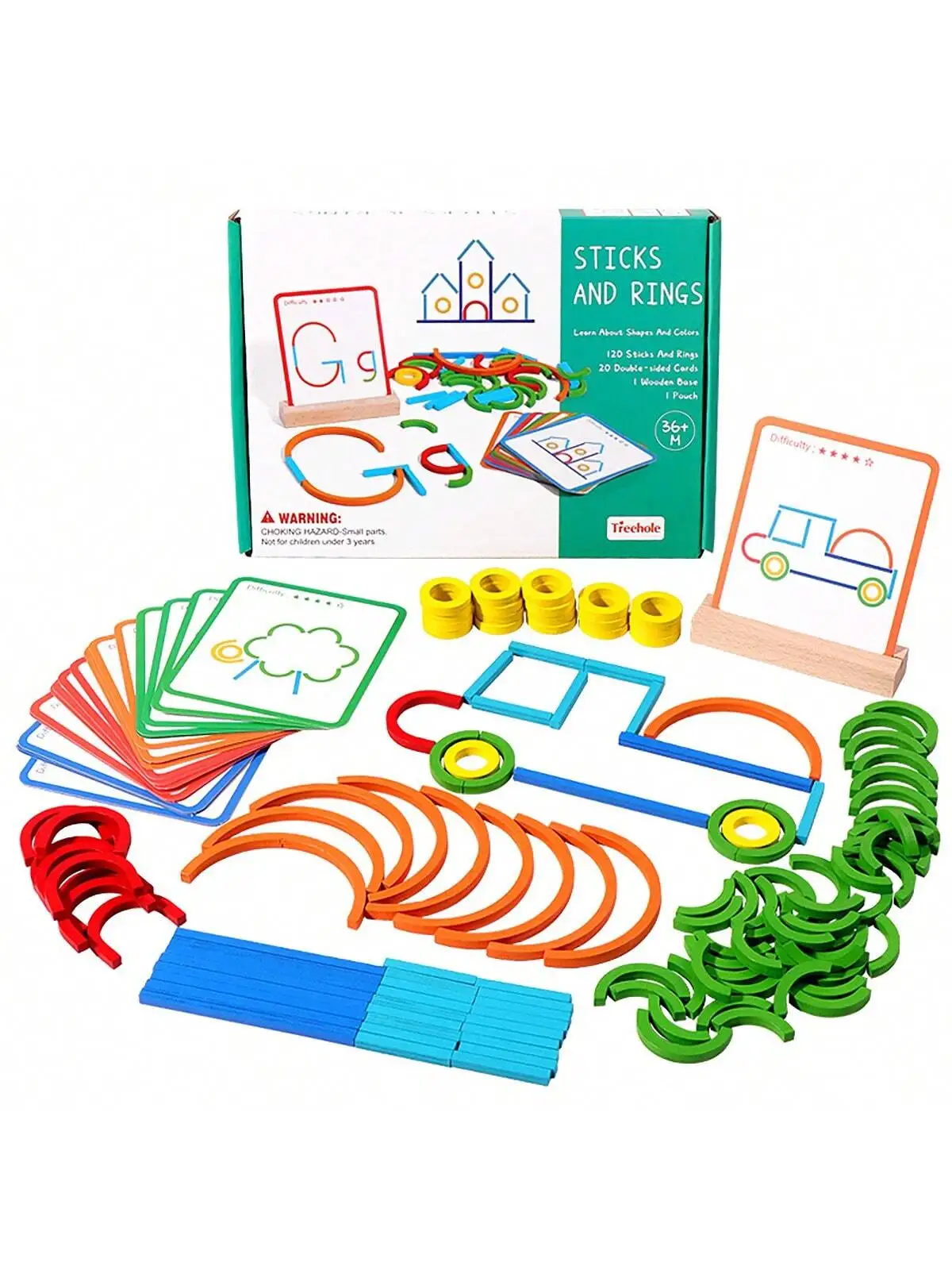 

Creative Stick and Loop Puzzle, children's Intellectual Development, Early Education, Toy Color Cognition and Hands-on Ability