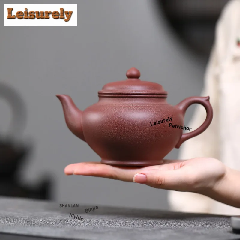400ml Antique Yixing Purple Clay Teapots Handmade Laughing Sakura Pot Raw Ore Peach Blossom Mud Tea Soaking Kettle Zisha Tea Set