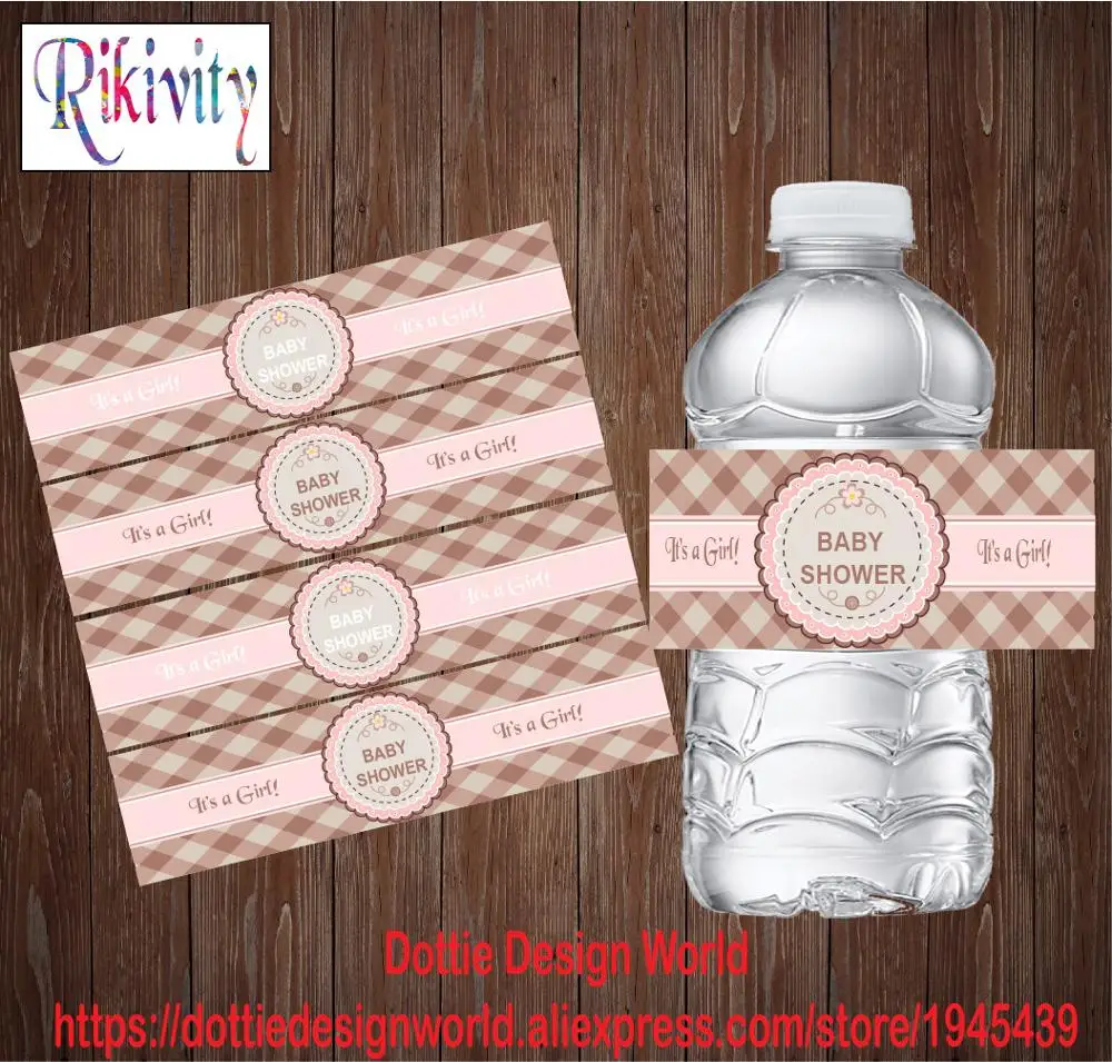 Rikivity 20Pcs Baby Shower Birthday Party Personalized Water Bottle Wine Champagne Labels Candy Bar Wrapper Wedding Decoration | Дом и сад